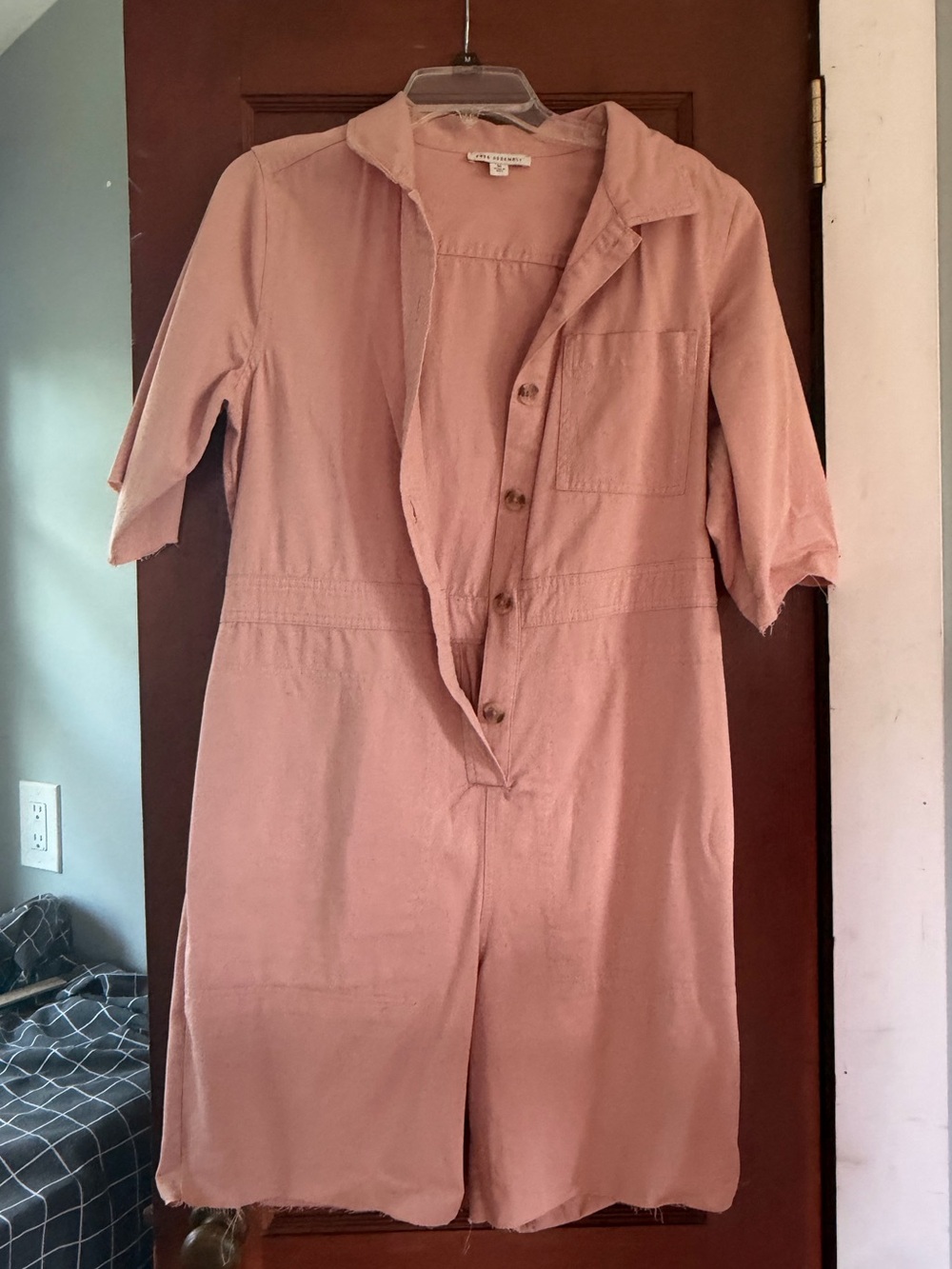 Pink Cut-Off Jumpsuit